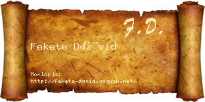 Fekete Dávid névjegykártya