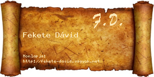 Fekete Dávid névjegykártya