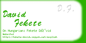 david fekete business card